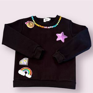 THREE WILDFLOWER DESIGNS Embellished Sparkle Crewneck Sweatshirt